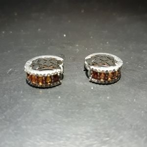 Natural Orange Songea Sapphire Earrings K10